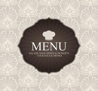 欧式花纹西餐厅菜单封面设计图片