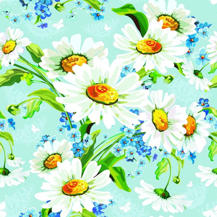 炫彩鲜花背景矢量素材