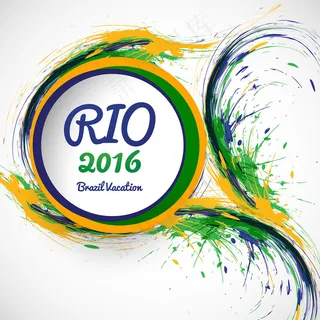 笔触污点创意的巴西颜色背景