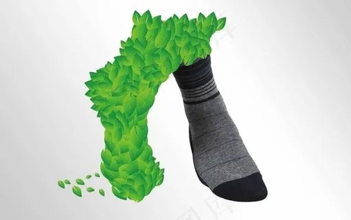创意绿色袜子海报图片