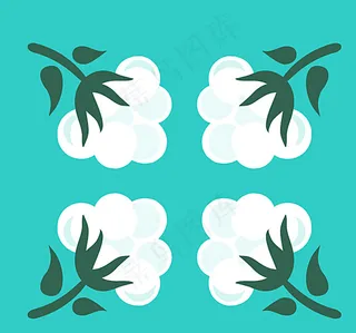 创意雪白棉花时间矢量素材图片