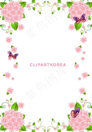 韩国植物花边边框矢量图15