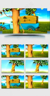 3D卡通树木视频素材