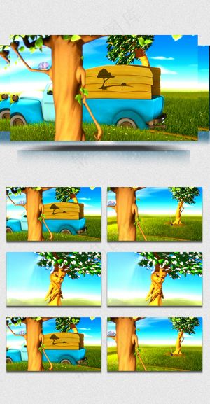 3D卡通树木视频素材