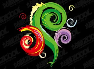 可爱的笔祥云矢量素材