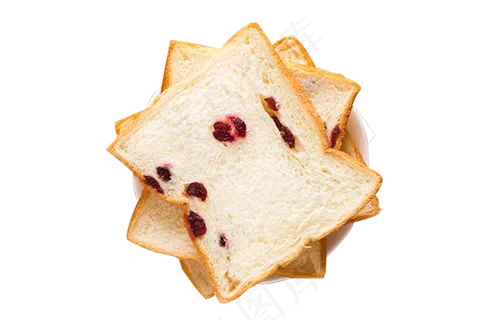一盘子蔓越莓吐司面包,免抠元素