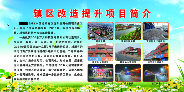 镇区提升项目简介psd模版下载