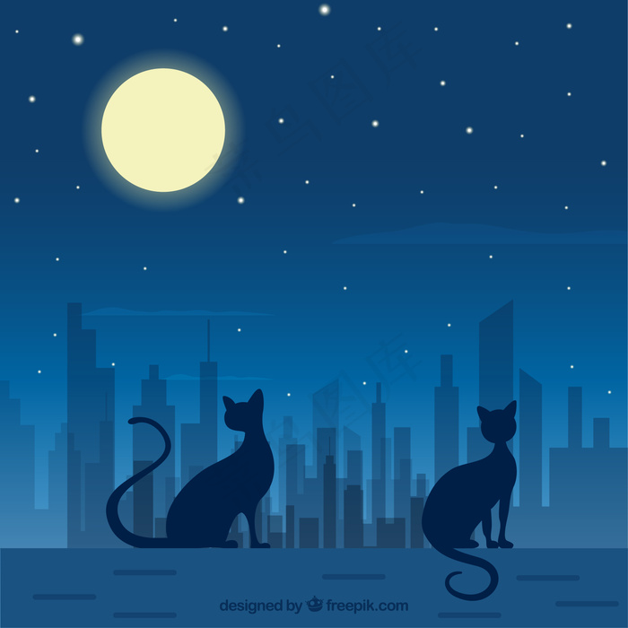 可爱卡通矢量猫
