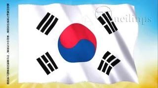 动态前景旗帜飘扬155 韩国国旗