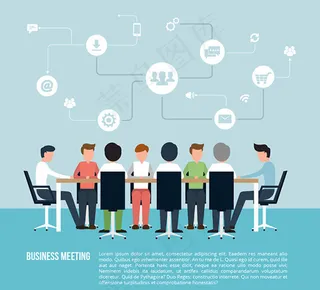 商务会议插画矢量素材