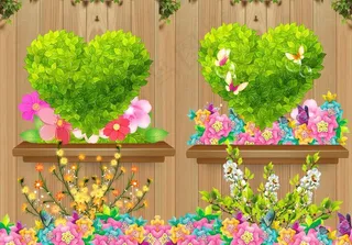 浪漫绿色桃心图片