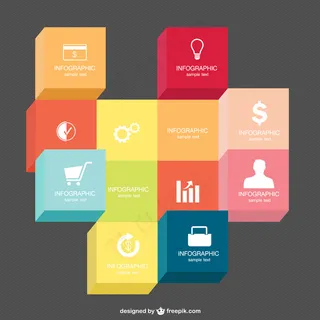 立方体三维图表矢量