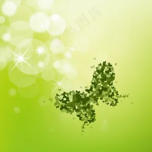 绿色蝴蝶插画矢量素材
