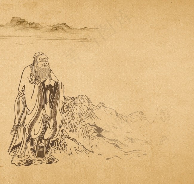 孔子矢量线描素材下载 CDRcdr矢量模版下载
