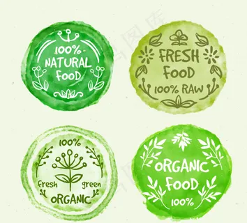 圆形油漆渍上的有机食品标签