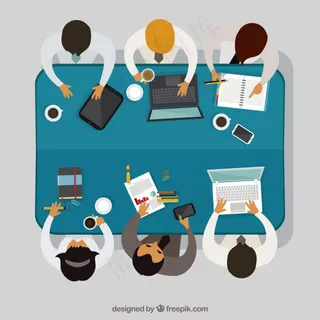 办公商务扁平矢量人物形象