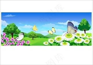 蝴蝶飞在花丛中