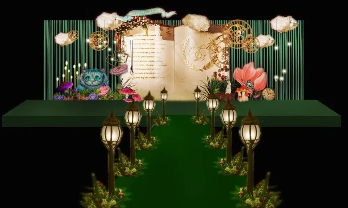 森系爱丽丝童话风格婚礼效果图(3937X2362(DPI:200))psd模版下载