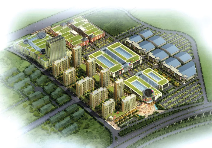 小区鸟瞰图图片