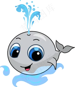 卡通版海豚动物图片海报PNG透明素...
