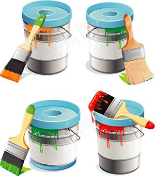 油漆主题海报矢量素材