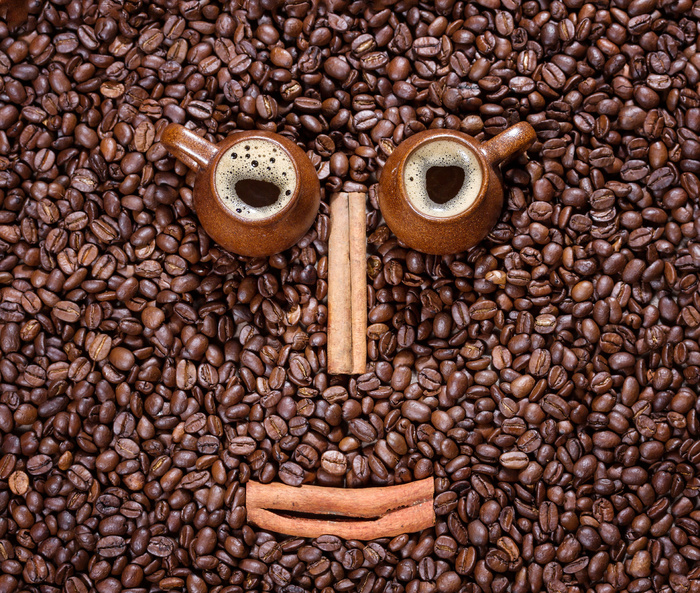 创意笑脸与咖啡豆