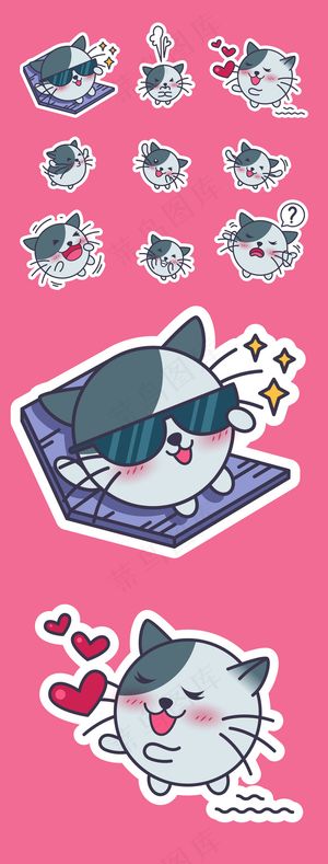 可爱卡通猫咪矢量设计元素