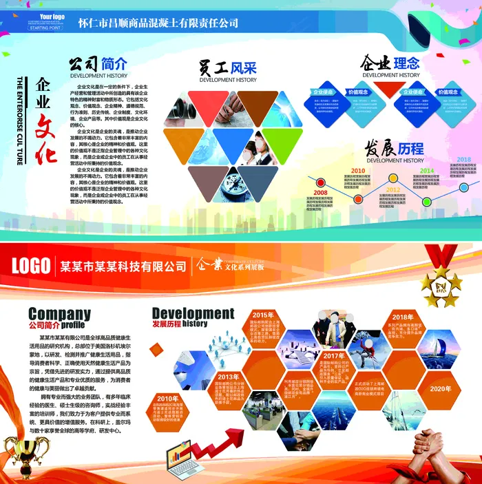 企业公司简介展板psd模版下载