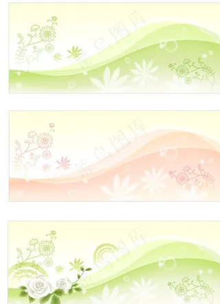 淡雅藤蔓 红绿曲线背景图片