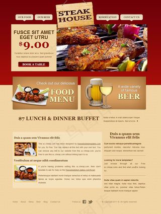 牛排网站模板 CSS