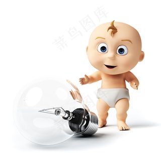 可爱3d宝宝灯泡图片
