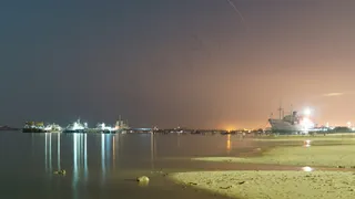 湛江夜景海滩图片