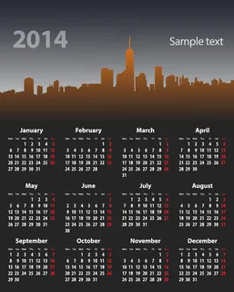 2014创意日历模板矢量素材