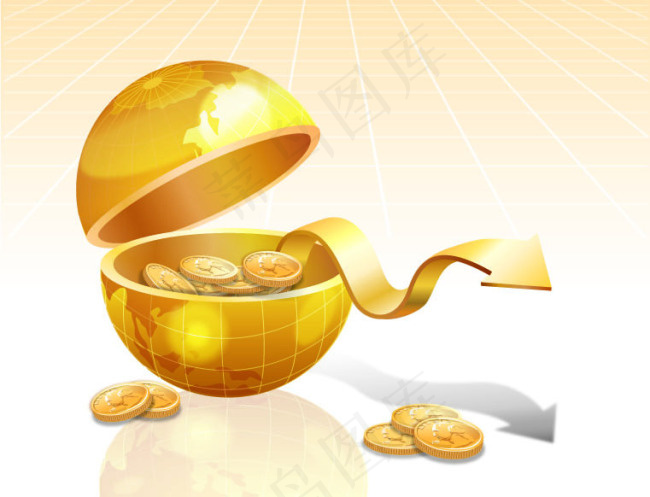 金色铜钱eps,ai矢量模版下载