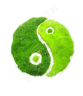 植物 绿色 太极 太极鱼 PSD 分层