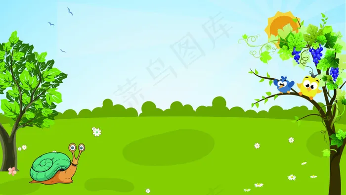 蜗牛与黄鹂鸟歌曲场景素材(3840X2160(DPI:72))psd模版下载