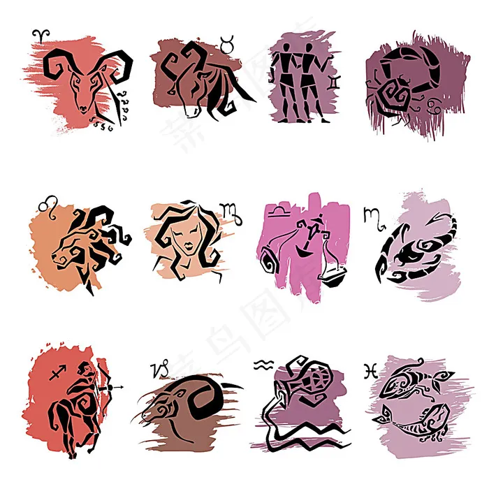 星座插画eps,ai矢量模版下载