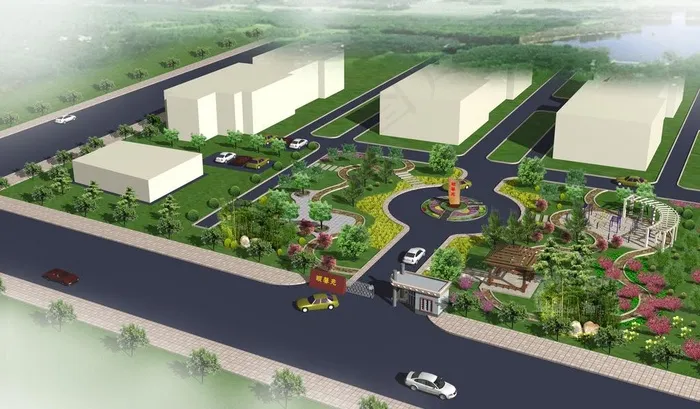 绿化效果图图片(4674X2997(DPI:72))psd模版下载