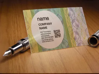 简约小清新手绘水彩透明名片设计