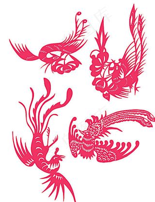 中国喜庆凤凰龙凤素材图片