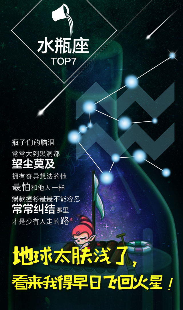 12星座 水瓶座psd模版下载