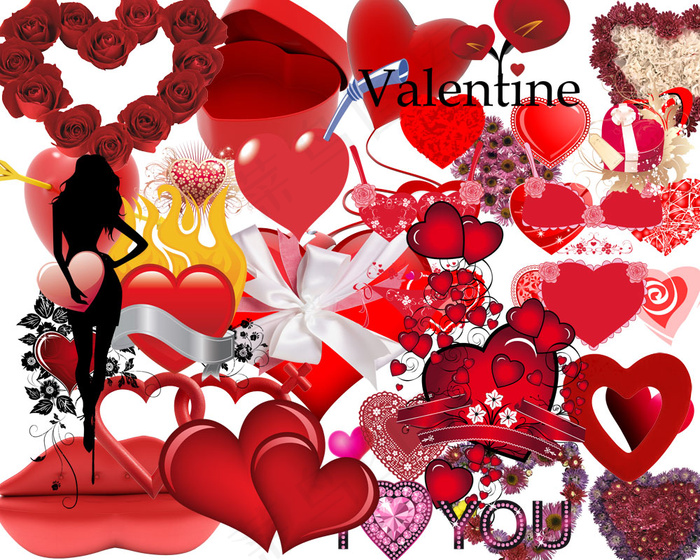 情人节装饰设计元素PSD分层模板