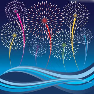 璀璨绽放的烟火节日矢量素材