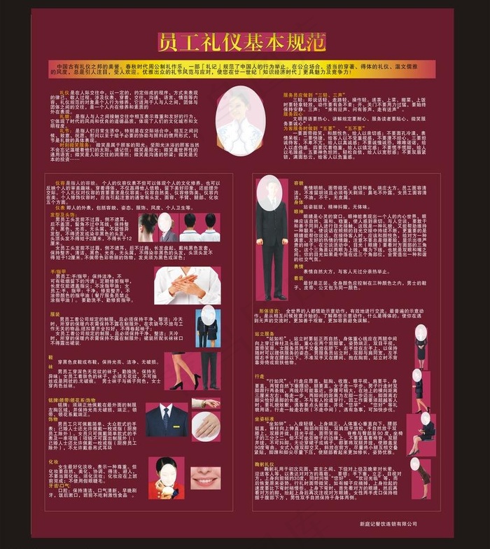 员工礼仪图片cdr矢量模版下载