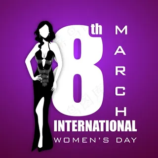 三八妇女节贺卡或海报设计与时尚的文...