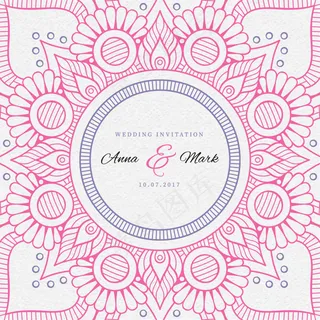 婚礼线性图案装饰