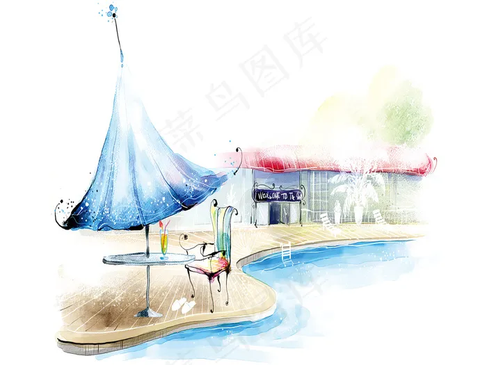 清凉夏季游泳池