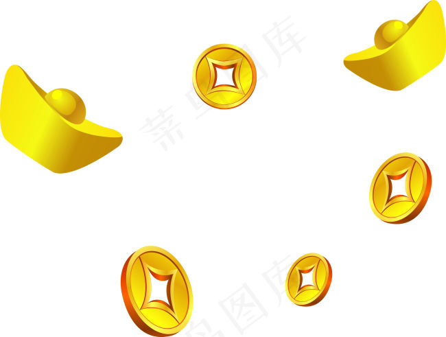 金元宝铜钱图片cdr矢量模版下载