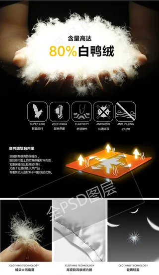 白鸭绒详情页介绍素材