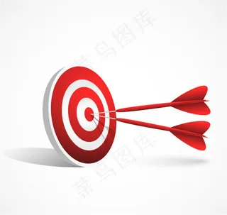 射中的红色箭靶矢量素材